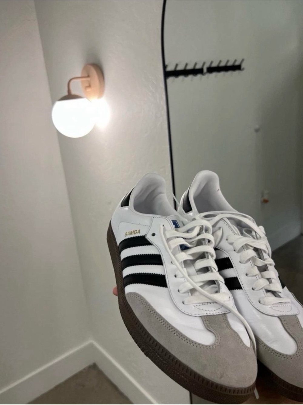 adidas Samba Sneakers in White, Black & Gray - Picture 4 of 8